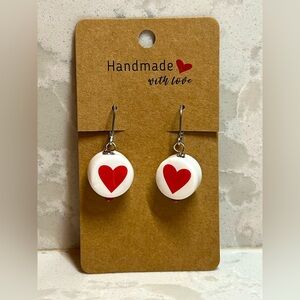 Handcrafted Ceramic Heart Earrings ❤️